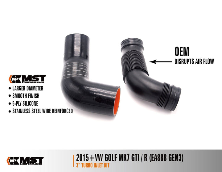 Kies-Motorsports MST MST MK7 MQB High Flow 3" Turbo Inlet Kit [VW-MK710V1]