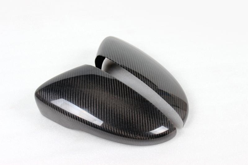 VW Scirocco Carbon Fiber Mirror Covers – Gloss Black Caps (2013–2016)