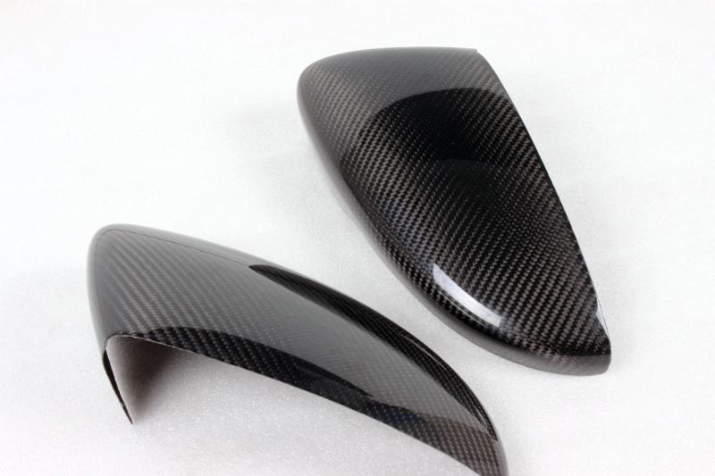 VW Scirocco Carbon Fiber Mirror Covers – Gloss Black Caps (2013–2016)