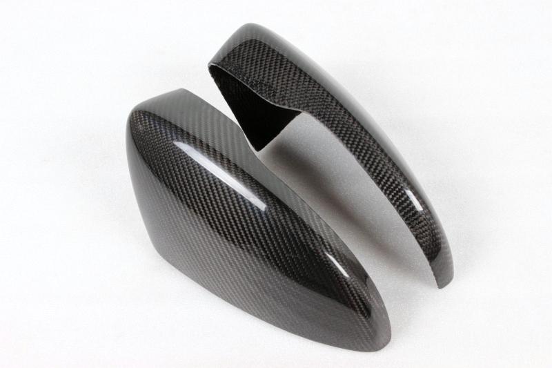 VW Scirocco Carbon Fiber Mirror Covers – Gloss Black Caps (2013–2016)