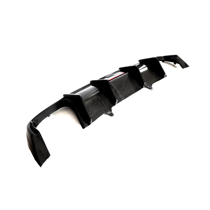 Audi A4 B9 Sedan Carbon Fiber Gloss Black Rear Bumper Diffuser 2018 - 2019