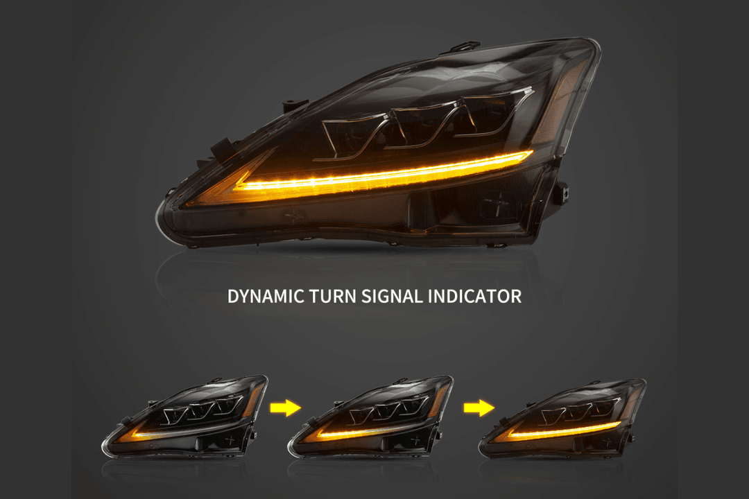 Lexus IS250/IS250C/IS350/IS220d & ISF(XE20) Black Matrix Projector Headlights (2006-2014)