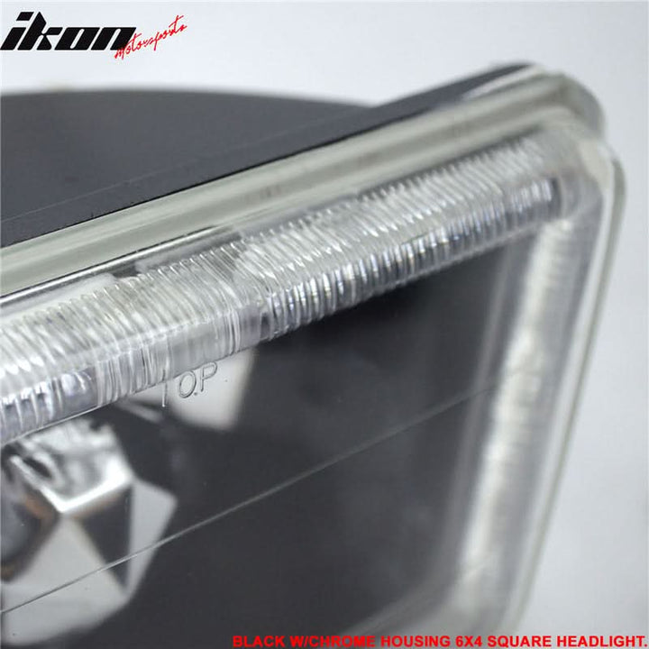 Universal 4X6 Square H4 Headlight Lamp With Halogen Bulb Clear Lens