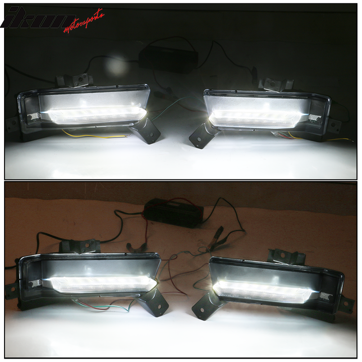 2016-2018 Chevy Camaro SS Black Housing Clear Lens Fog Lights Lamp ABS