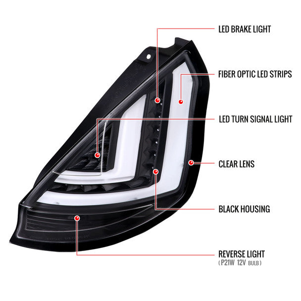 NTXGLOW LED RGB tail lights (2014 - 2019 Ford Fiesta hatchback)
