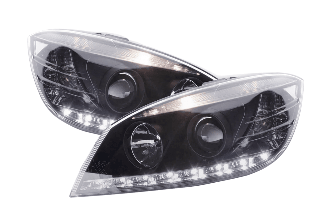 Mercedes Benz C-Class (204) Black LED Headlights with Daytime Running Lights (2007-2010)