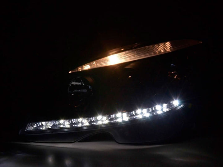 Mercedes Benz C-Class (204) Black LED Headlights with Daytime Running Lights (2007-2010)