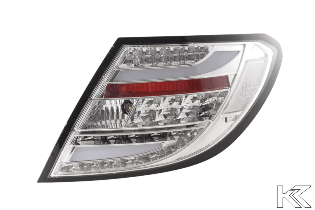 Mercedes Benz C-Class (204) Chrome Clear LED Taillights Set (2007-2011)