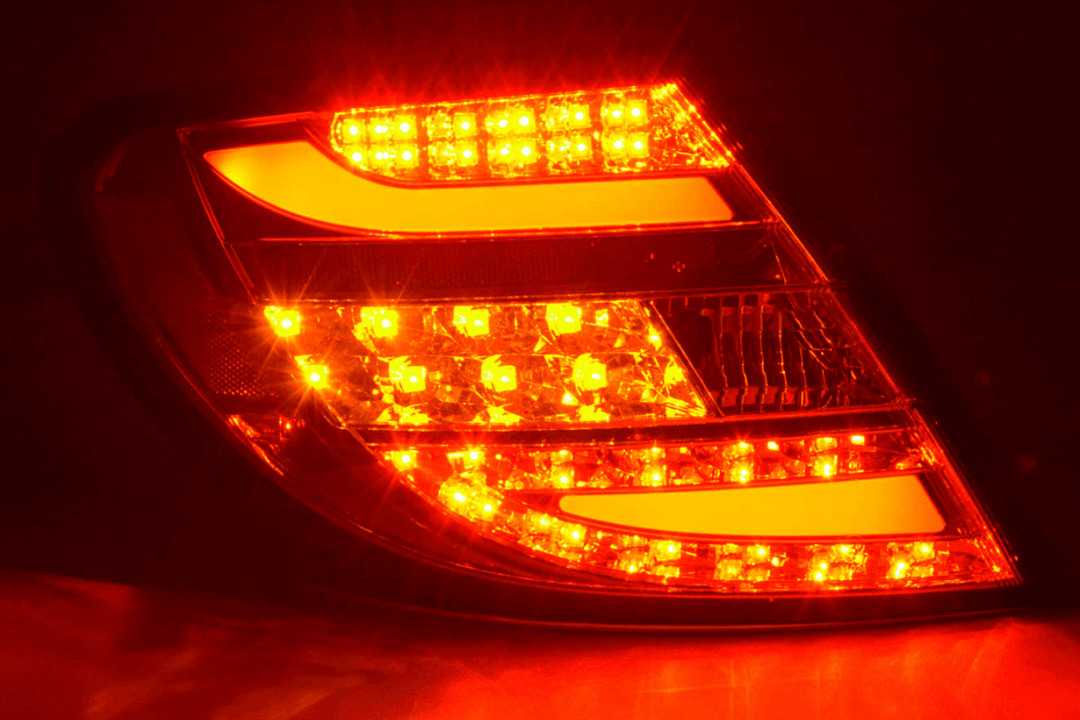 Mercedes Benz C-Class (204) Chrome Clear LED Taillights Set (2012-2014)