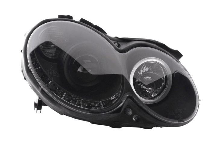 Mercedes Benz CLK (209) Black LED Headlights with Daytime Running Lights (2004-2009)