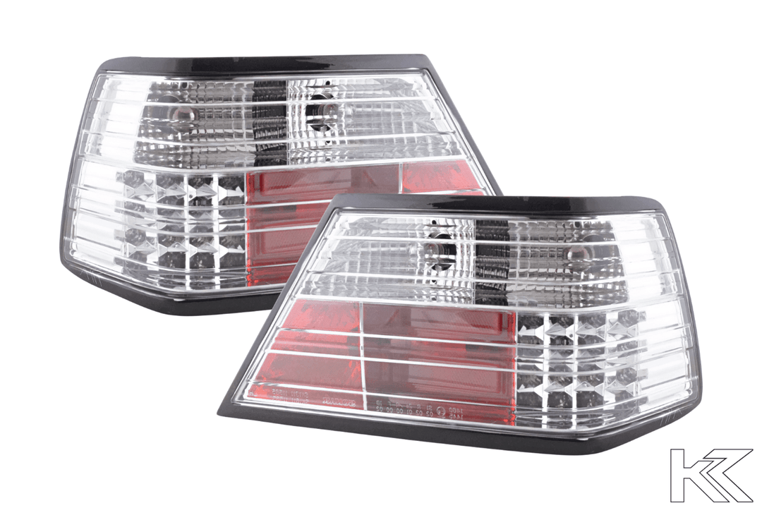 Mercedes-Benz E-Class (124) Limo/Sedan Clear LED Tail Lights (1985-1996)