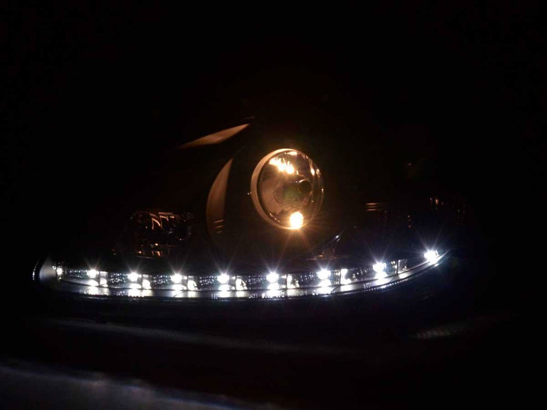 Mercedes Benz S-Class (220) Black LED Headlights with Daytime Running Lights (1998 - 2005)