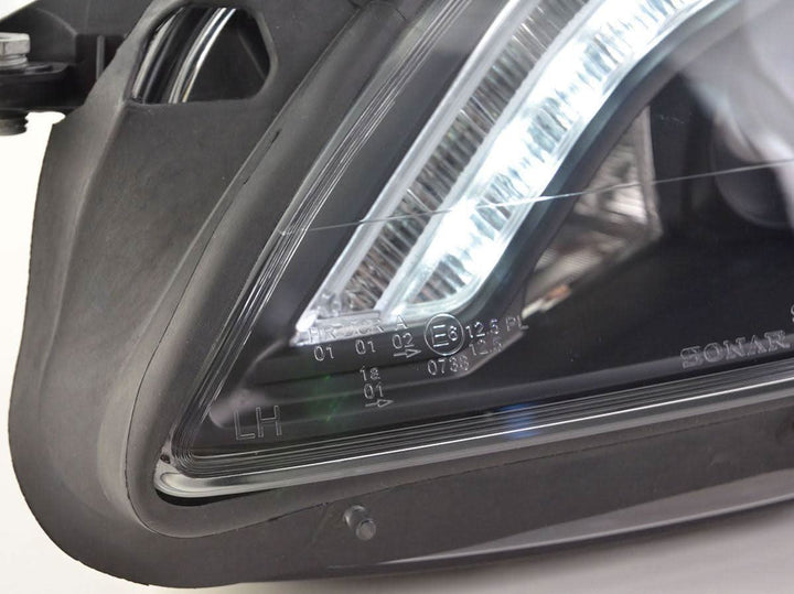 Mercedes Benz S-Class (221) Black LED Headlights with Daytime Running Lights (2005 - 2009)
