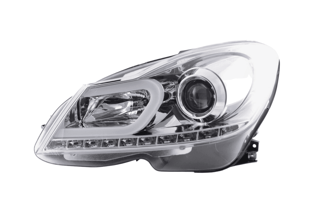 Mercedes W204 C-Class Chrome LED Headlights with DRL (2011 - 2014)