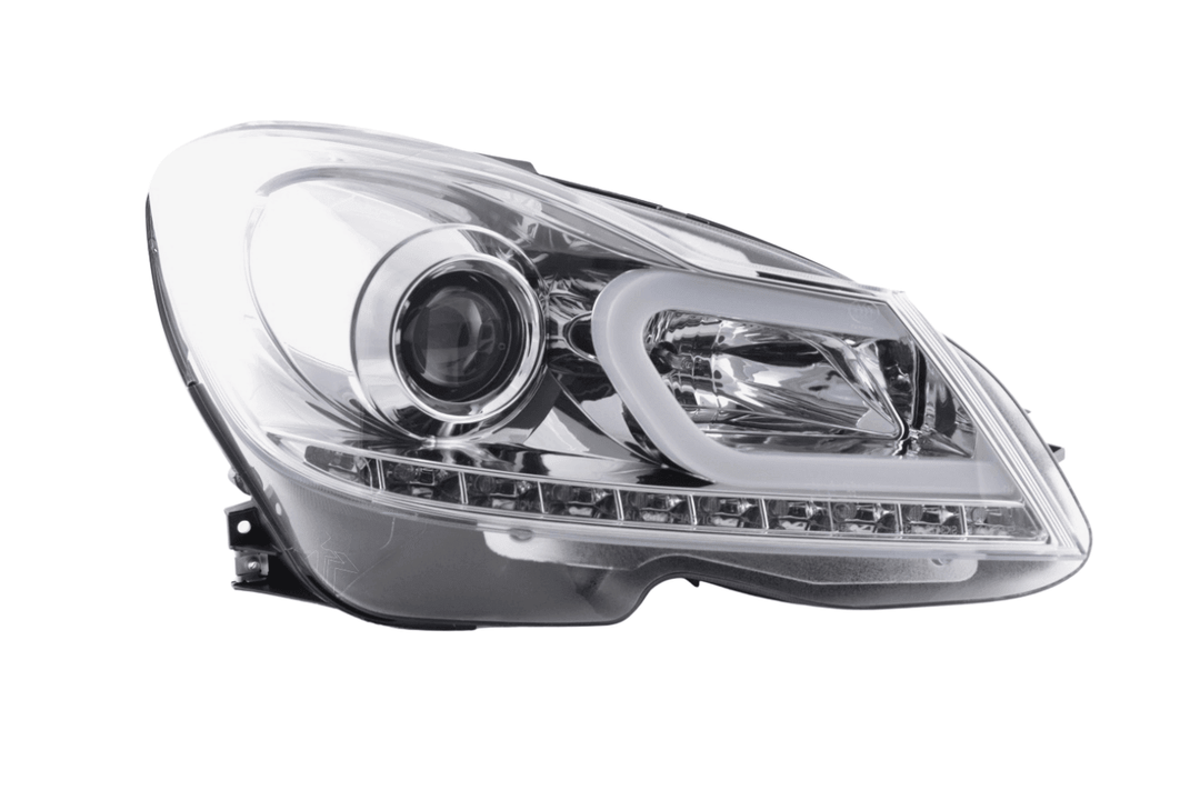 Mercedes W204 C-Class Chrome LED Headlights with DRL (2011 - 2014)