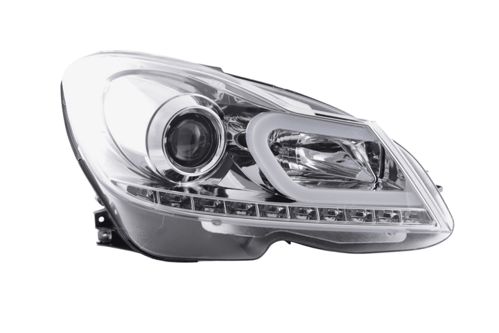 Mercedes W204 C-Class Chrome LED Headlights with DRL (2011 - 2014)