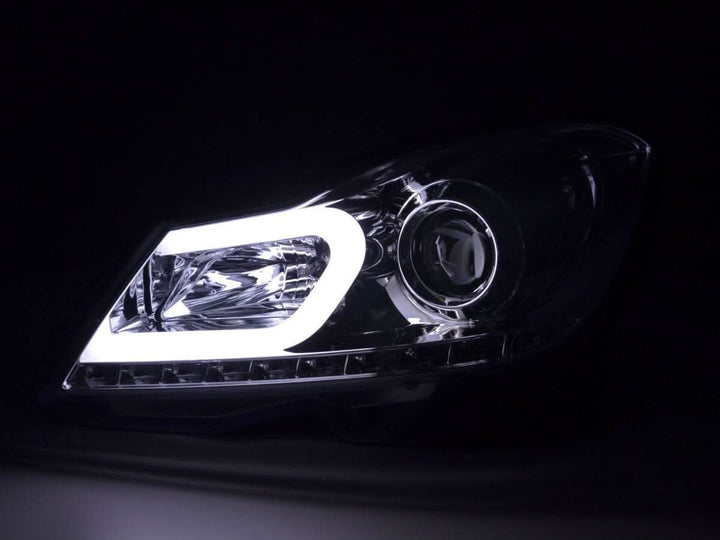 Mercedes W204 C-Class Chrome LED Headlights with DRL (2011 - 2014)