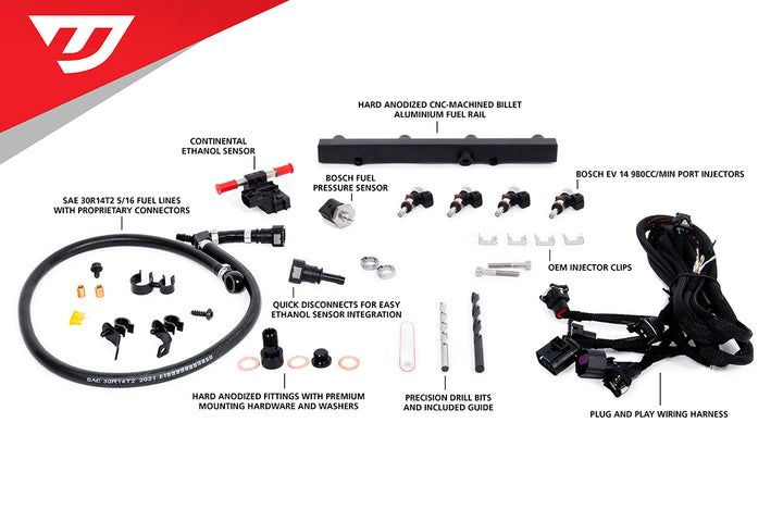 Unitronic MPI Fuel Rail Upgrade Kit w/o Injectors for 2.0TSI EA888 EVO4