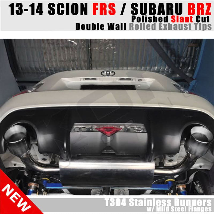 Fits 13-20 FRS/BRZ/Toyota 86 Resonated Dual Catback Exhaust 4.5 Tip