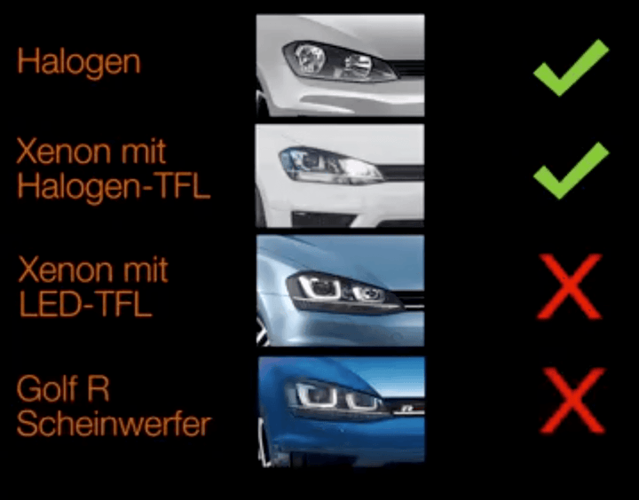 OSRAM LEDriving® Golf 7 VII BLACK EDITION full LED headlight (halogen)