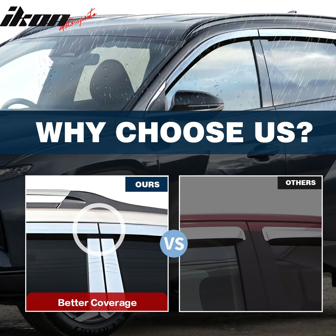 2011-2015 Chevrolet Cruze Chrome Window Visors Rain Sun Guard ABS 4PCS