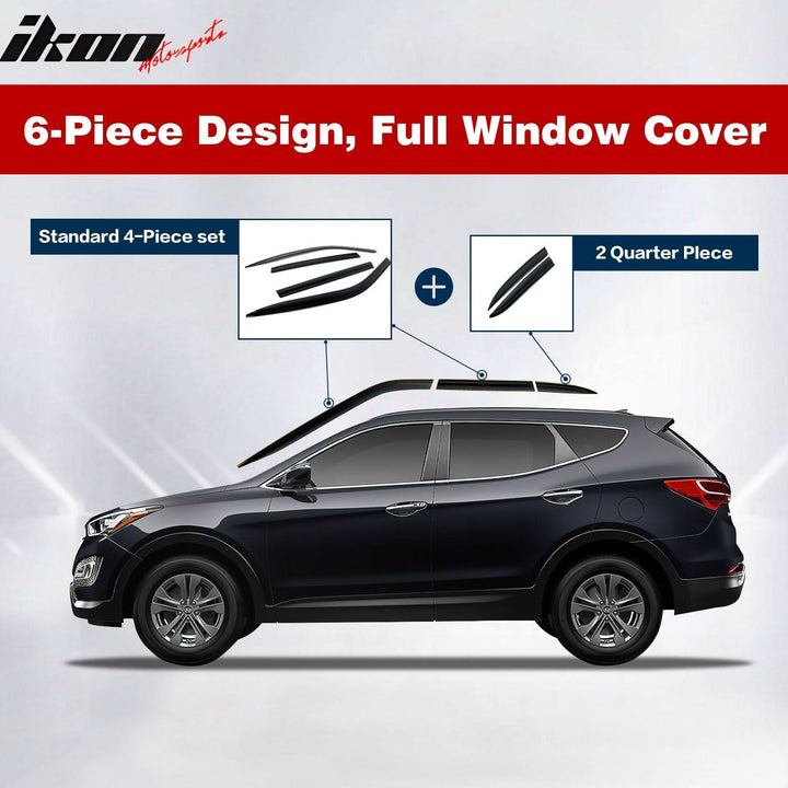 2012-2014 Honda CR-V Chrome Window Visors Rain Sun Guard ABS 6PCS
