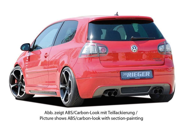 Rieger VW Golf 5 Rear Skirt Extension - Black ABS