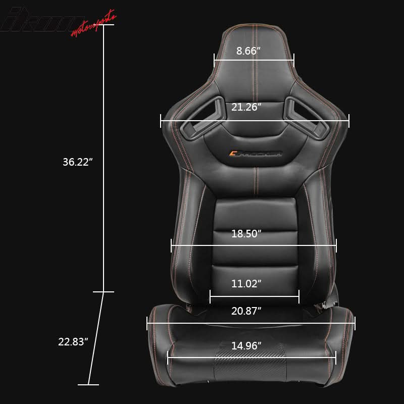 Universal Reclinable Left Driver Side Racing Seat Dual Slider