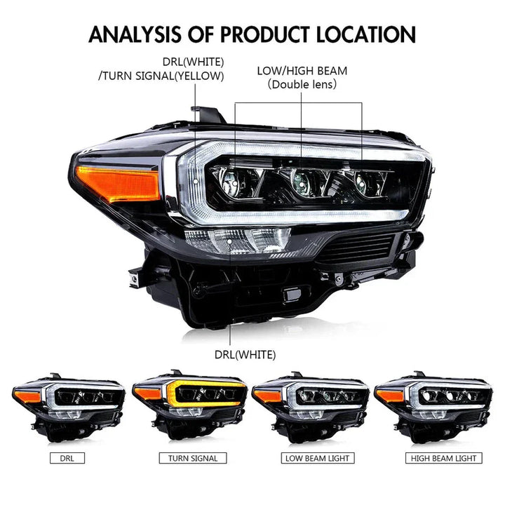 NTXGlow Triple Beam LED Headlights (2016-2022 Toyota Tacoma)