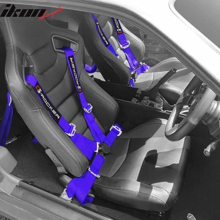 Universal 4 Point Cam-Lock Purple Racing Harness Seat Belt Nylon