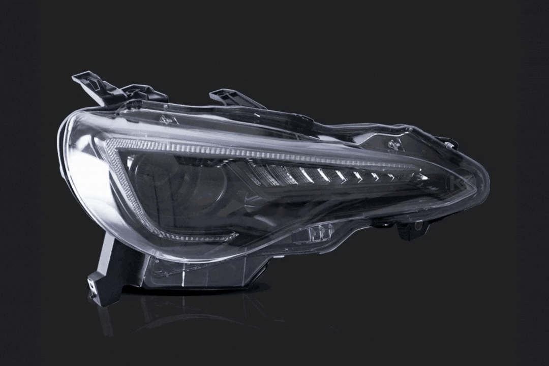 Scion FR-S Subaru BRZ Toyota GT86 1st Gen (ZN6/ZC6) Black Dual Beam Projector Headlights (2012-2021)