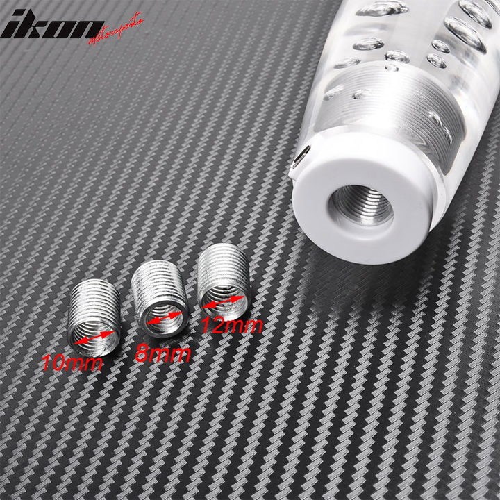 Universal LED RGB Shift Knob 10mm Transparent Bubble W Thread Adapters