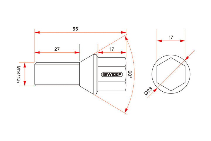 iSWEEP Titanium Wheel Lug Bolts