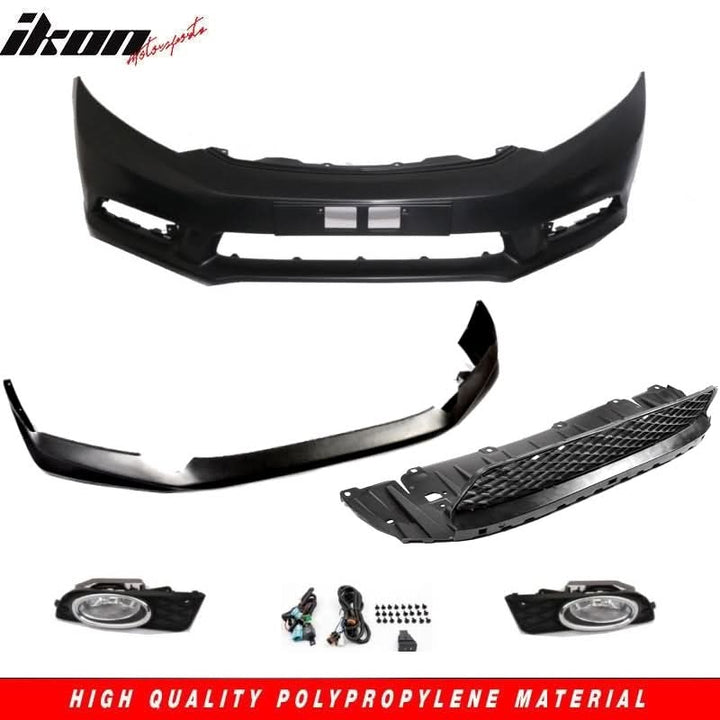 2012-2015Â Honda Civic 4Dr FB6 Front Bumper MD Lip Conversion Foglight