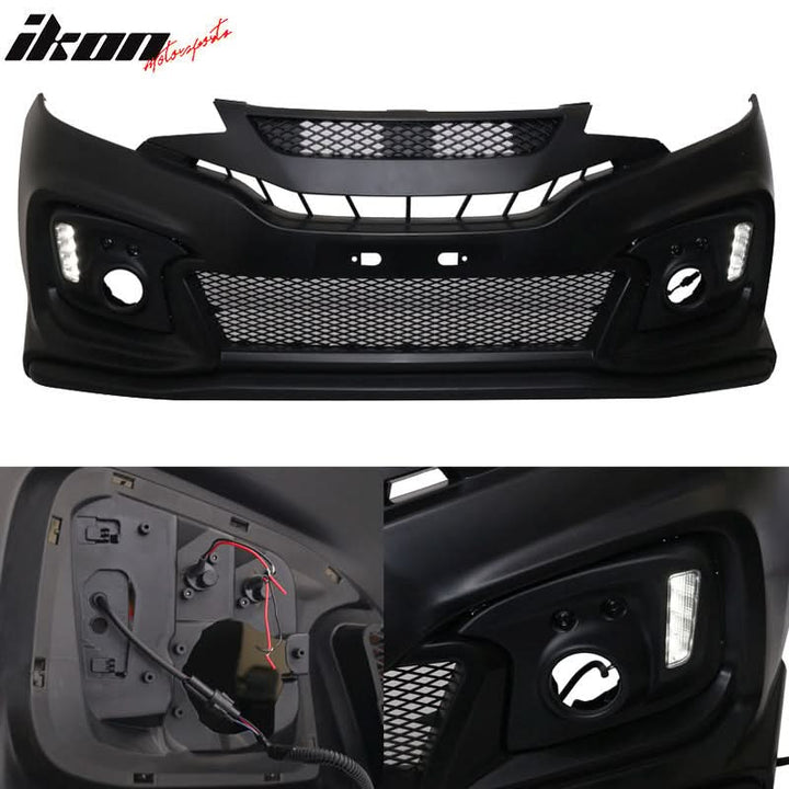 2015-2016Â Honda Fit GK5 Front Bumper Conversion Cover DRL Light PP