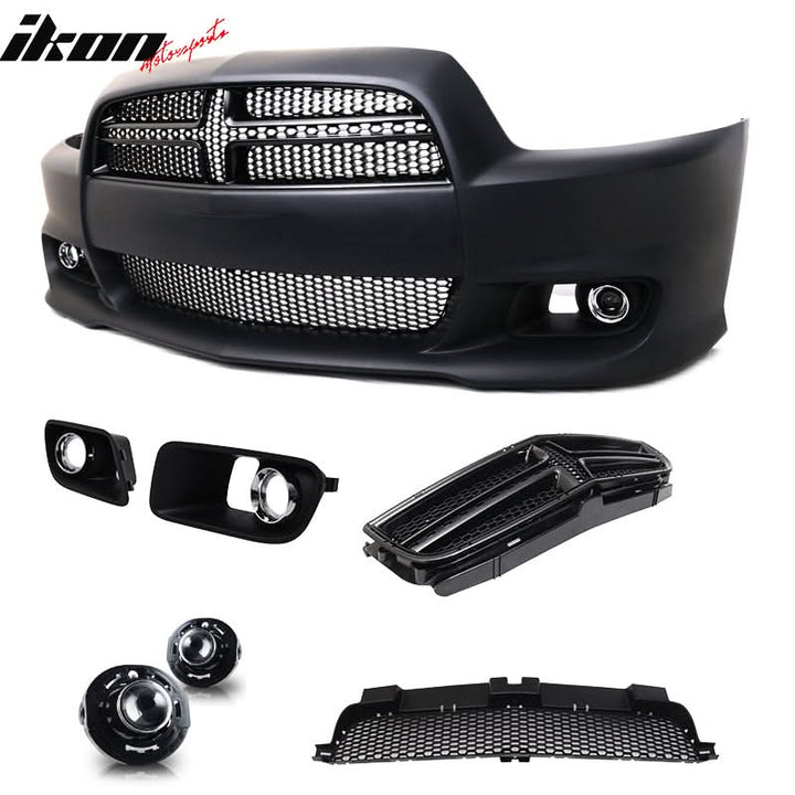 2011-2014Â Dodge Charger SRT OE Black Front Bumper Conversion Cover PP
