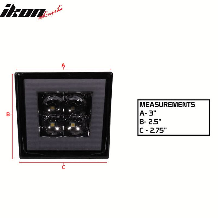 Universa Square Smoke LED Rear Tail Third 3RD Brake Lights