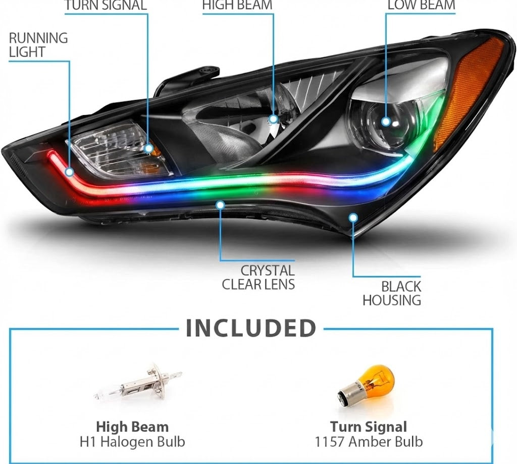 NTXGLOW RGB headlights (2013 - 2016 hyundai genesis coupe bk2)