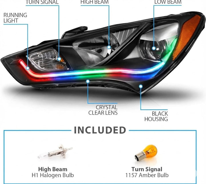 NTXGLOW RGB headlights (2013 - 2016 hyundai genesis coupe bk2)
