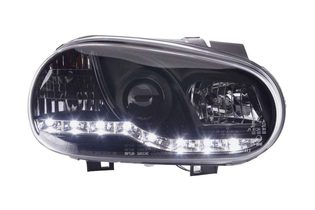 Volkswagen Golf 4 Black LED Headlights with Daytime Running Lights (1998 - 2003)