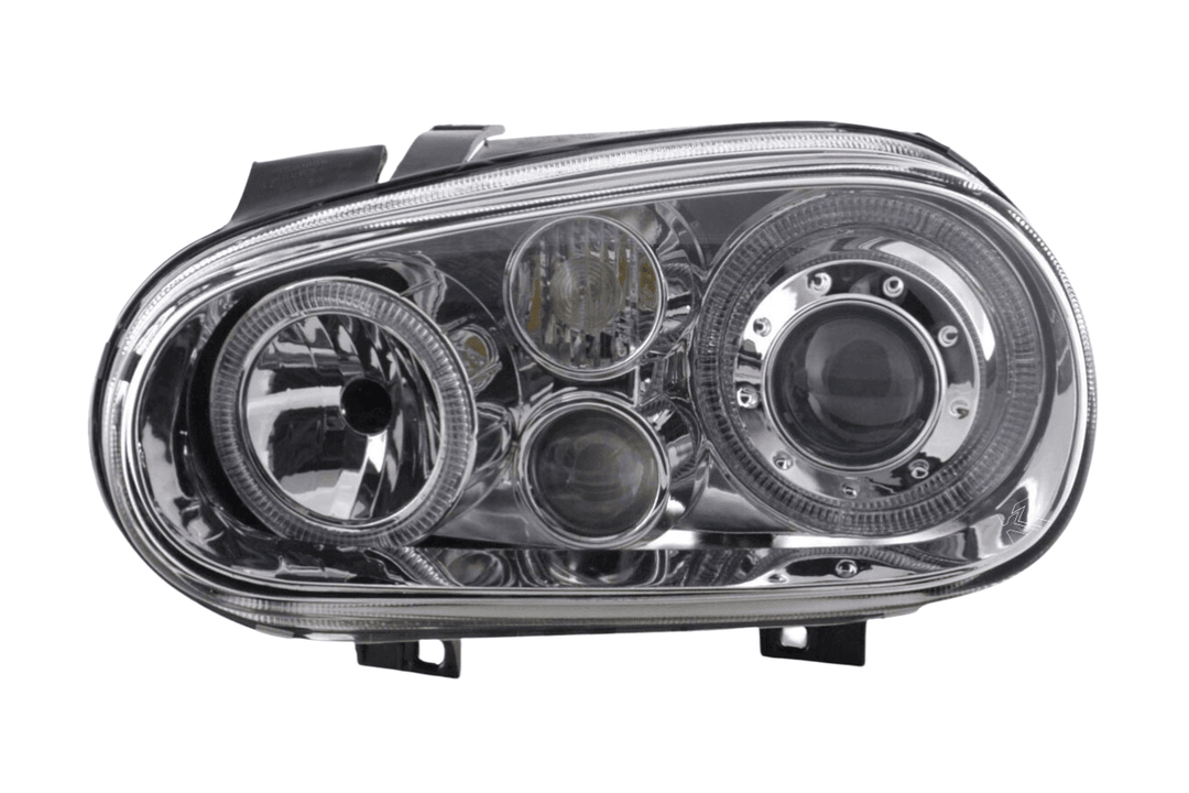Volkswagen Golf 4 Type 1J Chrome Angel Eyes Headlights (1998-2003)