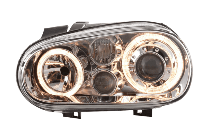 Volkswagen Golf 4 Type 1J Chrome Angel Eyes Headlights (1998-2003)
