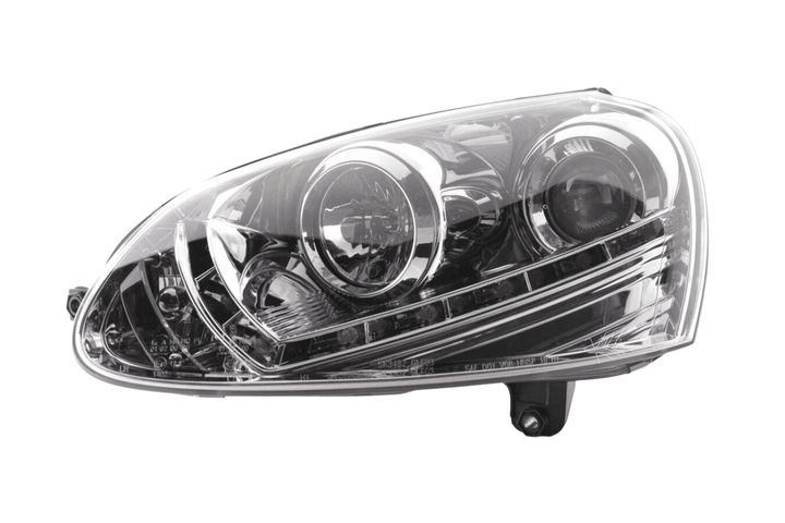 Volkswagen Golf 5 Chrome LED Headlights with Daytime Running Lights (2003 - 2008) - With R87 approval
