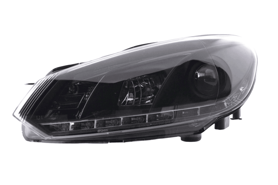 Volkswagen Golf 6 Black LED Headlights with Daytime Running Lights (2008-2014)