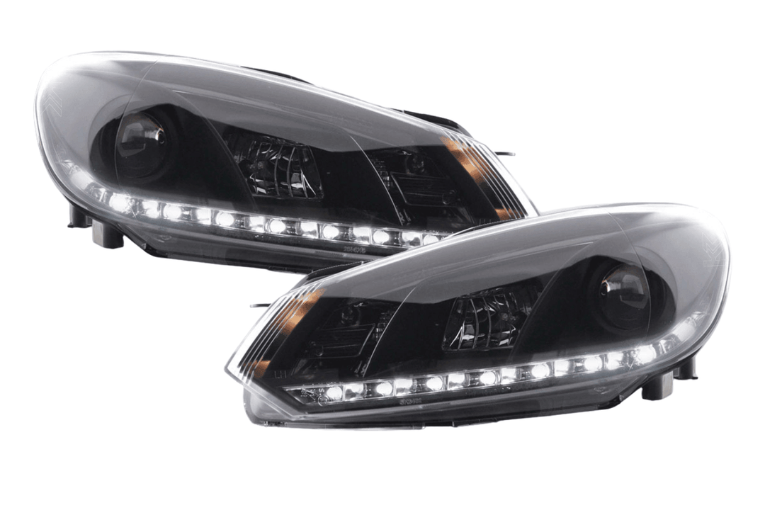 Volkswagen Golf 6 Black LED Headlights with Daytime Running Lights (2008-2014)