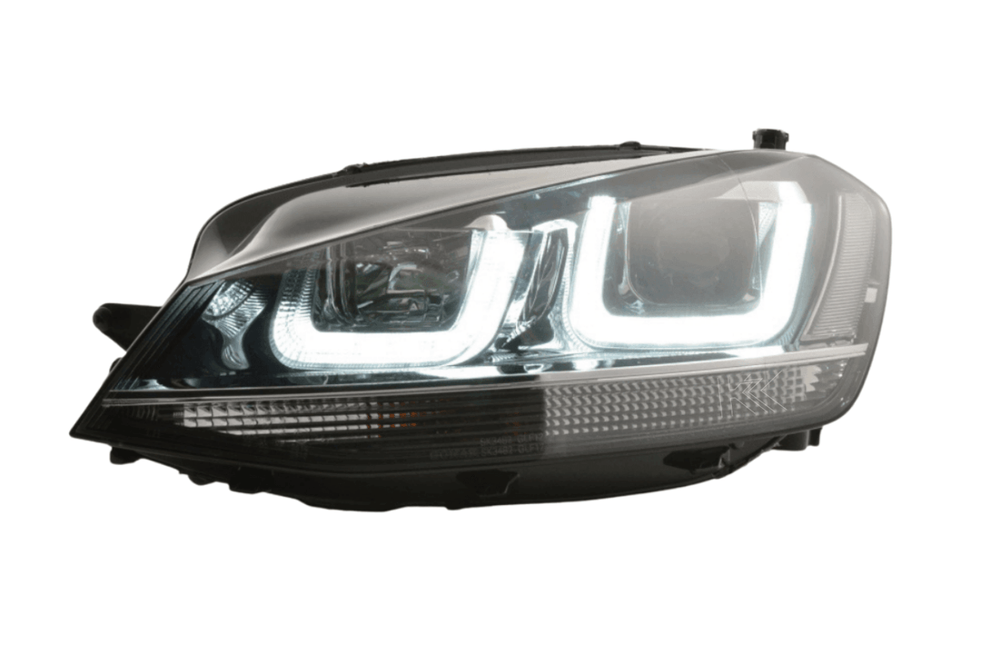 Volkswagen Golf Mk7 Black LED Headlights - R Style Chrome (12-17)