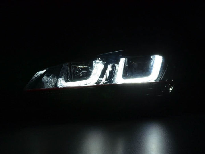 Volkswagen Golf Mk7 Black LED Headlights - R Style Red (12-17)