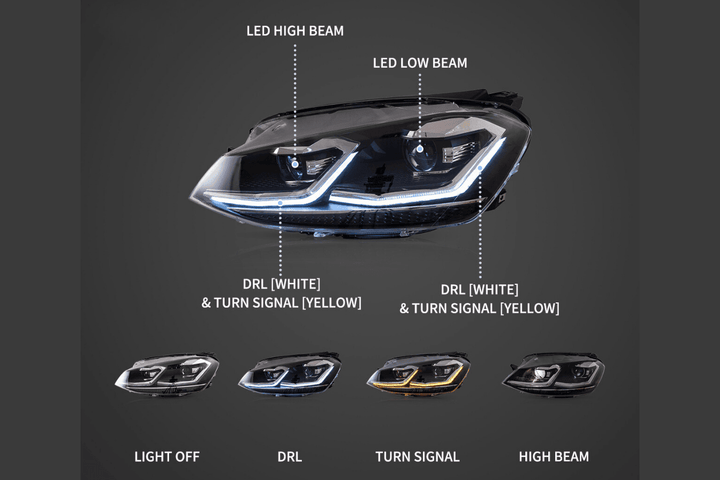 Volkswagen Golf MK7 - OEM Style Facelift Style - Projector Headlight (2012 - 2017)
