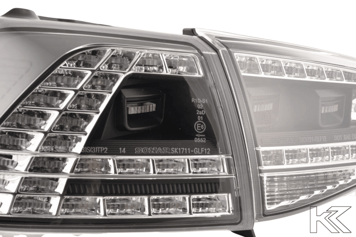 Volkswagen MK7 Golf/GTI/R - Clear/Black LED Tail Lights for Halogen Models (2012-2017)