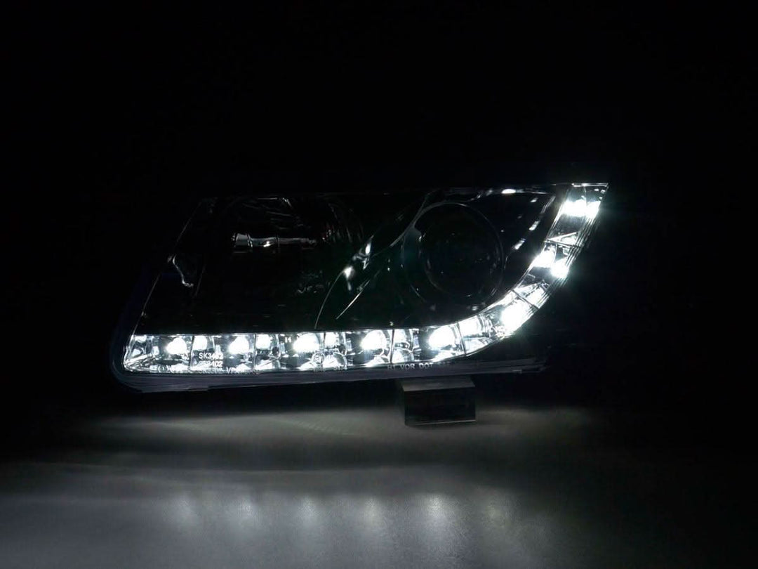 Volkswagen Passat (B5 / 3B) Chrome LED Headlights with Daytime Running Lights (1997 - 2000)